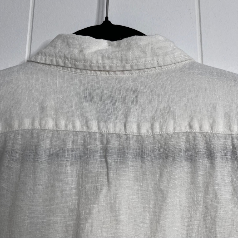 Banana Republic 100% Linen Short-sleeve Shirt Men's L White - Picture 4 of 8